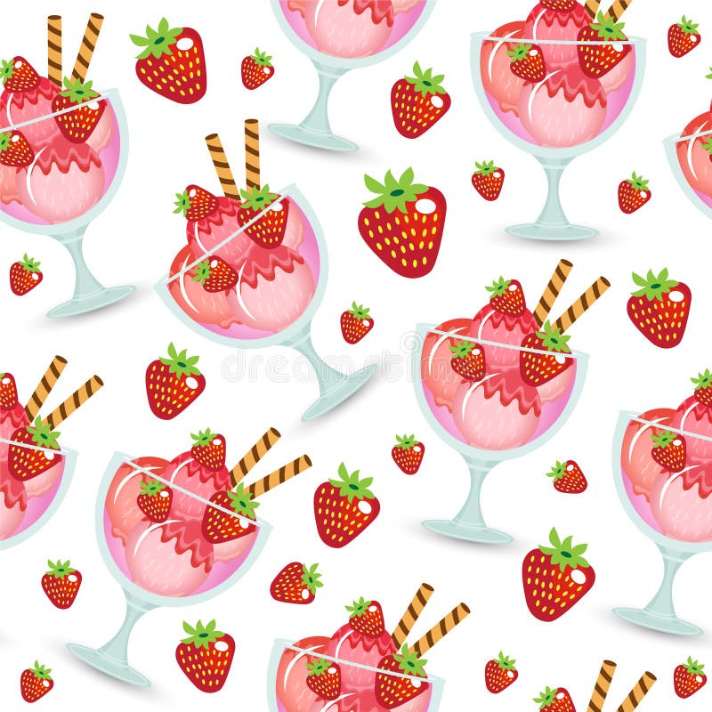 Naadloze textuur van roomijsdessert in een glaskop Milkshakeachtergrond Het zoete roomijs van het jonge geitjesbehang Vector illu royalty-vrije illustratie Naadloze textuur van roomijsdessert in een glaskop Milkshakeachtergrond Het zoete roomijs van het jonge geitjesbehang Vector illu royalty-vrije illustratie