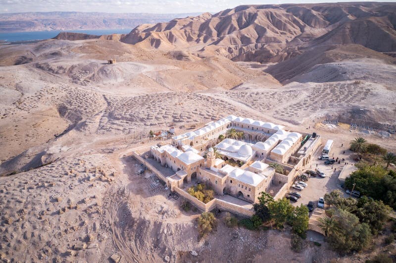 Nabi Musa site and mosque at Judean desert, Israel. Tomb of Prophet Moses