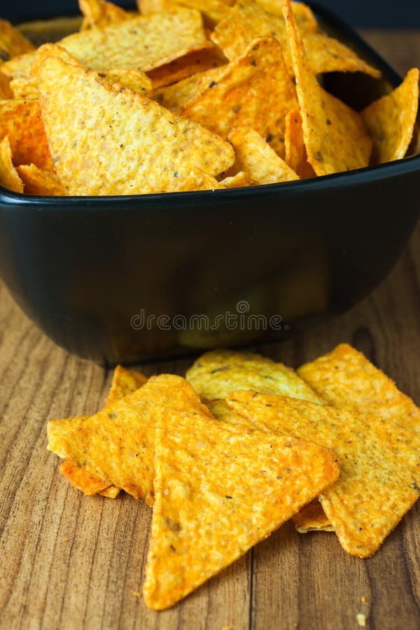 Nacho Cheese Tortilla Chips Foto de Stock Imagem de cromo, mexicano