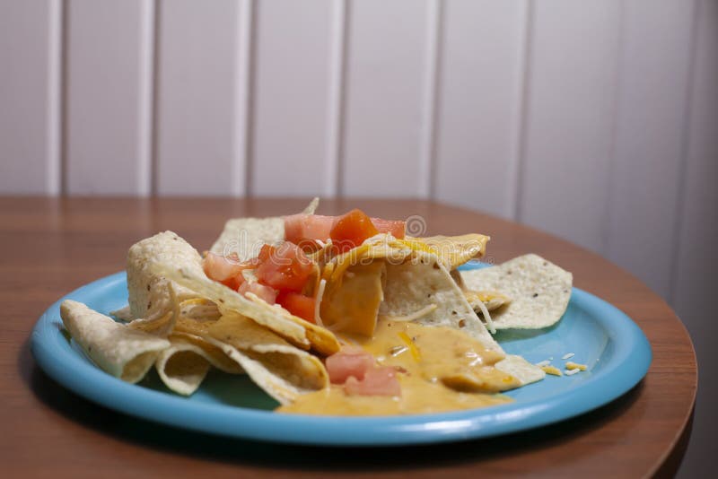 Nachos on a Plate stock image. Image of healthy, diced 151238081
