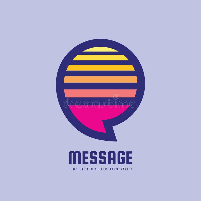 Nachricht Sprache Blasen Vektor Logo Konzept Illustration in flachen Stil. Dialog Sprechsymbol. Chatzeichen. Social-Media-Symbol. stock abbildung