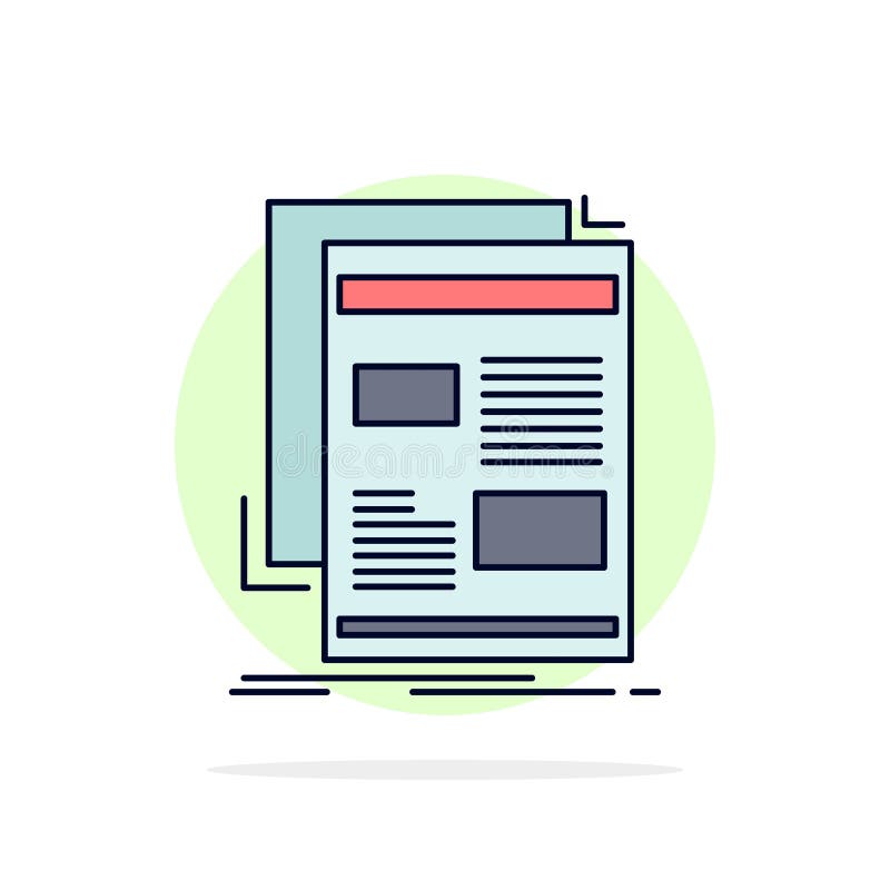 Nachrichten, Newsletter, Zeitung, Medien, flacher Farbikonen-Papiervektor stock abbildung Nachrichten, Newsletter, Zeitung, Medien, flacher Farbikonen-Papiervektor stock abbildung