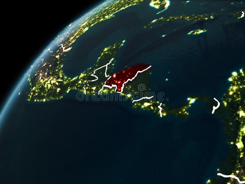 Nacht over Honduras vector illustratie