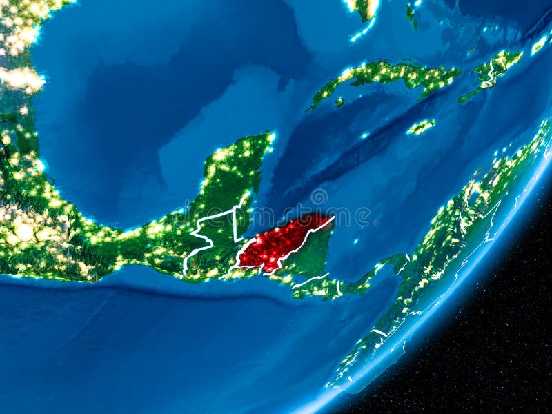 Nacht over Honduras royalty-vrije illustratie