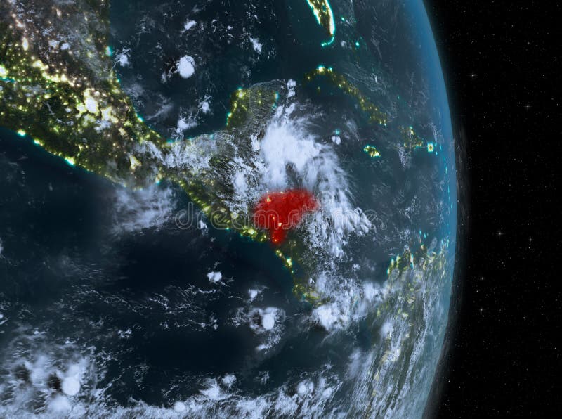 Nacht over Honduras ter wereld vector illustratie