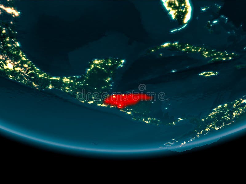 Nacht over Honduras ter wereld vector illustratie