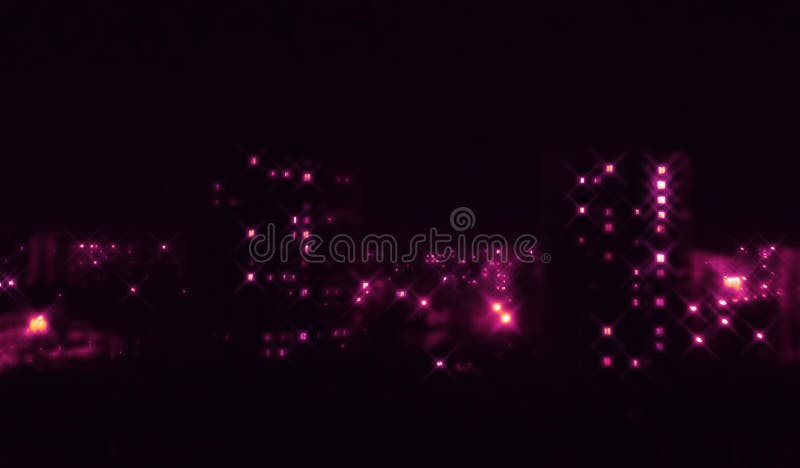 Nachthäusern unscharfes Bild mit leuchtenden Fenstern lizenzfreie stockfotos