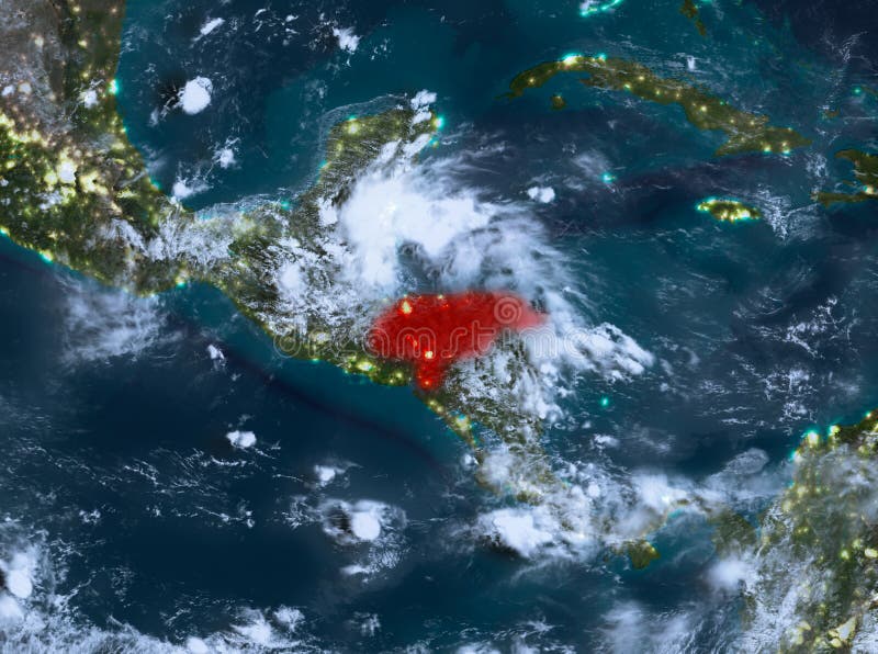 Nachtmening van Honduras stock illustratie