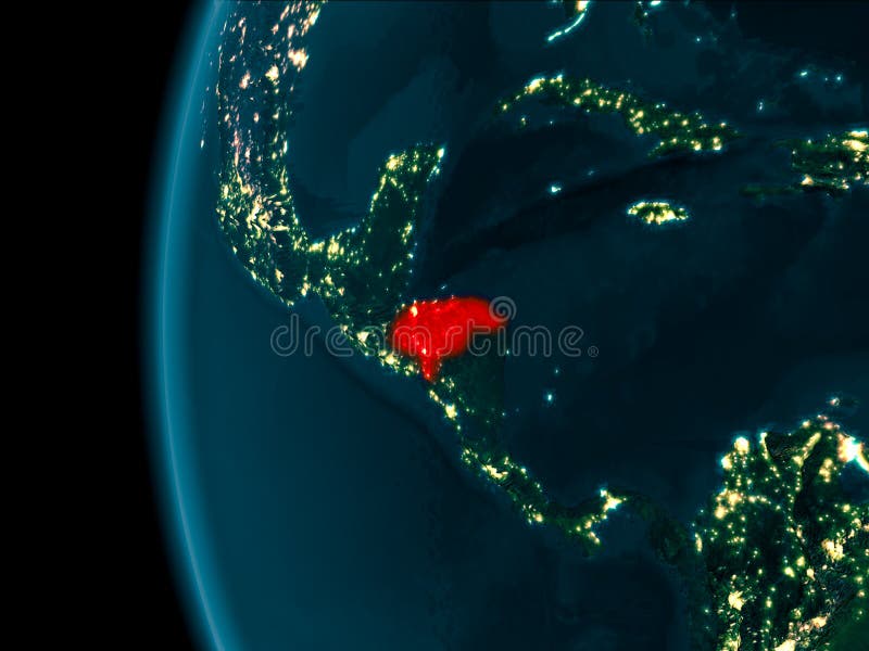 Nachtmening van Honduras vector illustratie