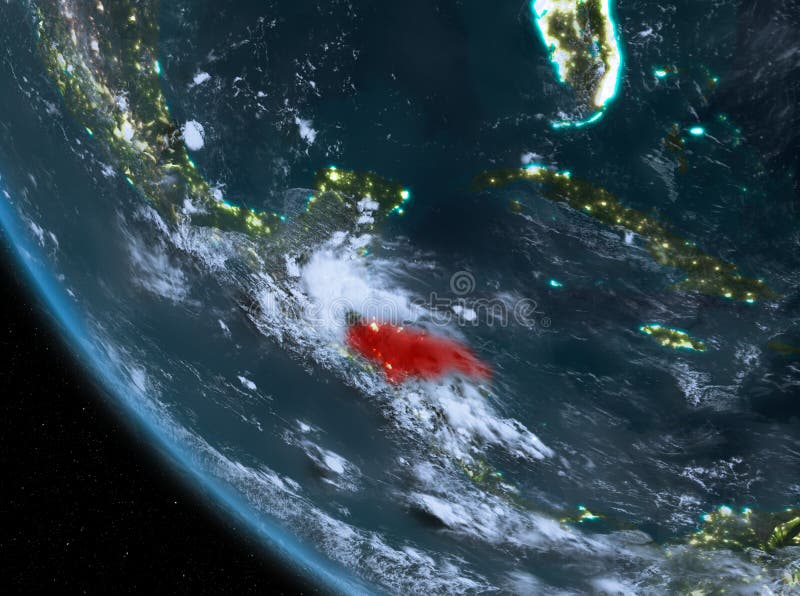 Nachtmening van Honduras ter wereld royalty-vrije illustratie