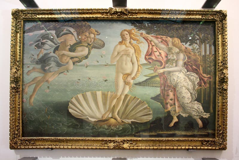 Nacimiento de Venus, Sandro Botticelli de pintura fotografía de archivo Nacimiento de Venus, Sandro Botticelli de pintura fotografía de archivo