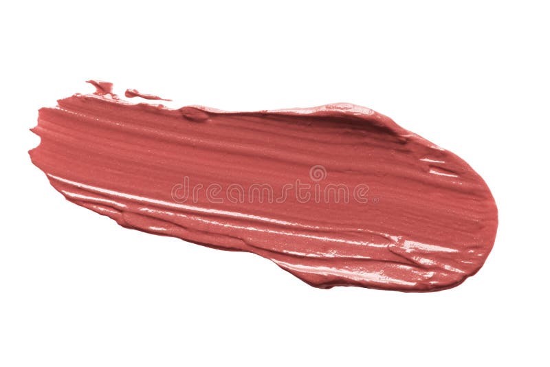 Nackte Lippenstift-Abstriche auf weiÃŸem Hintergrund isoliert. Creamy Make-up-Textur. Kosmetische Produktprobe