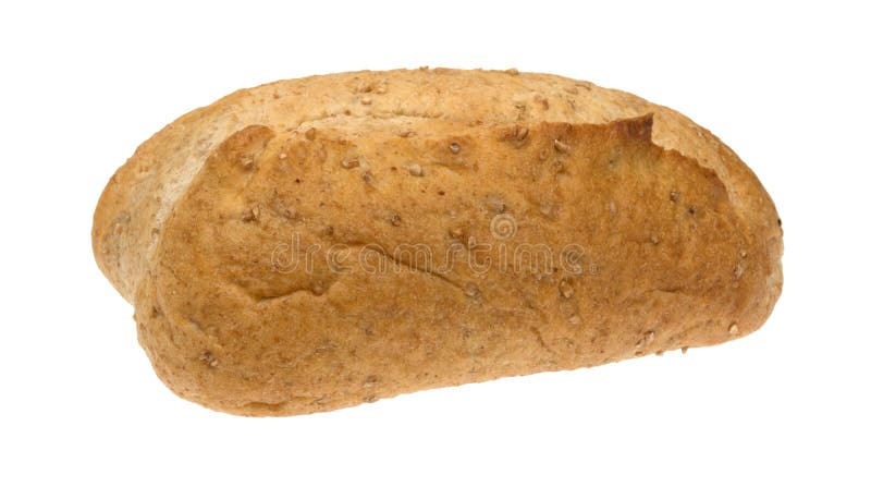 Naco inteiro pequeno do pão integral em um fundo branco fotos de stock Naco inteiro pequeno do pão integral em um fundo branco fotos de stock