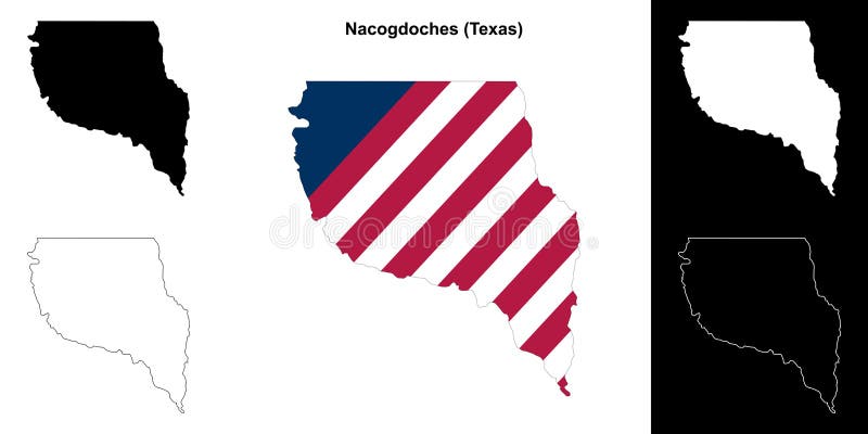 Nacogdoches outline map stock vector. Illustration of counties - 324148180