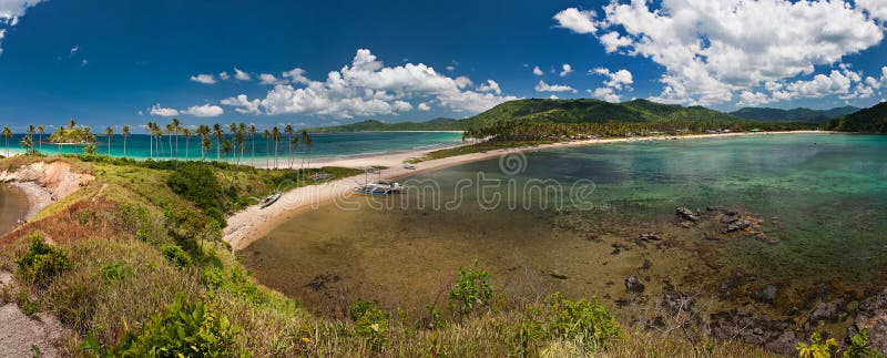 Nacpan Beach Philippines Palawan Stock Photo - Image of morze