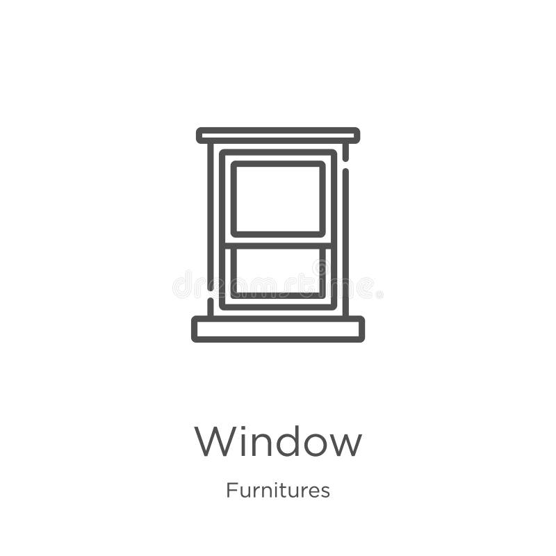 nadokienny ikona wektor od furnitures inkasowych r Kontur, cienieje kreskową nadokienną ikonę royalty ilustracja nadokienny ikona wektor od furnitures inkasowych r Kontur, cienieje kreskową nadokienną ikonę royalty ilustracja