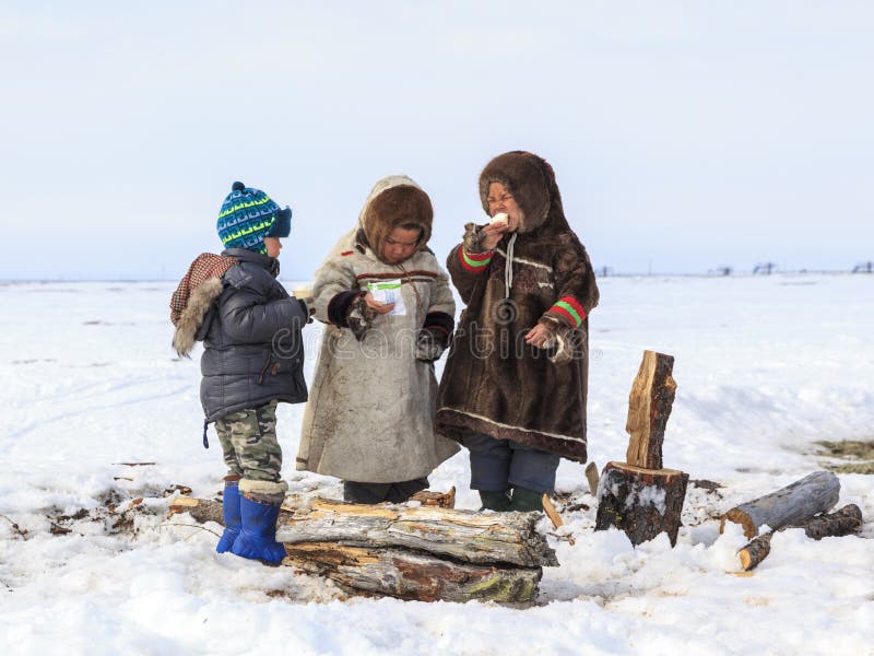 Nadym, Russia - Tundra, Open Area, the Boys in National Clothes in Cold Winter Weather, Help the Pope To Chop Editorial Stock Image - Image of face, lifestyle: 154543204 Nadym, Russia - Tundra, Open Area, the Boys in National Clothes in Cold Winter Weather, Help the Pope To Chop Editorial Stock Image - Image of face, lifestyle: 154543204