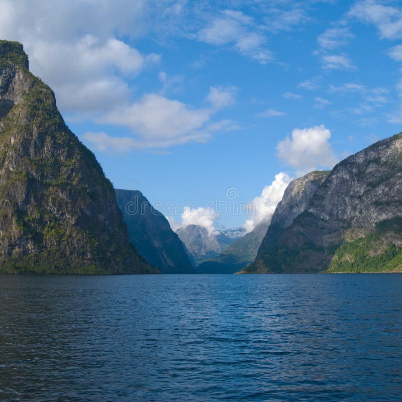 Naeroyfjord In Norway Unesco World Heritage Site Stock Photo Image