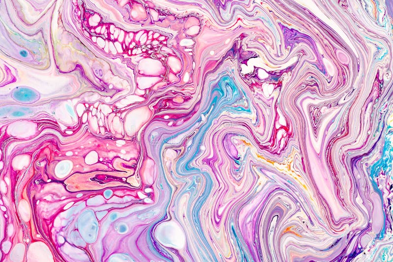 Nafcianej farby mieszanki abstrakta tło Tęczy marmurowa tekstura Akrylowego ciecza przepływu kolorowa tapeta Kreatywnie fiołek