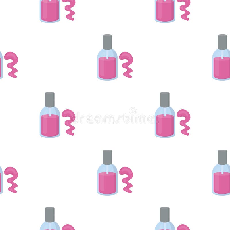 Nagellakpictogram in beeldverhaalstijl op witte achtergrond Maak omhoog patroon tot voorraad vectorillustratie royalty-vrije illustratie Nagellakpictogram in beeldverhaalstijl op witte achtergrond Maak omhoog patroon tot voorraad vectorillustratie royalty-vrije illustratie