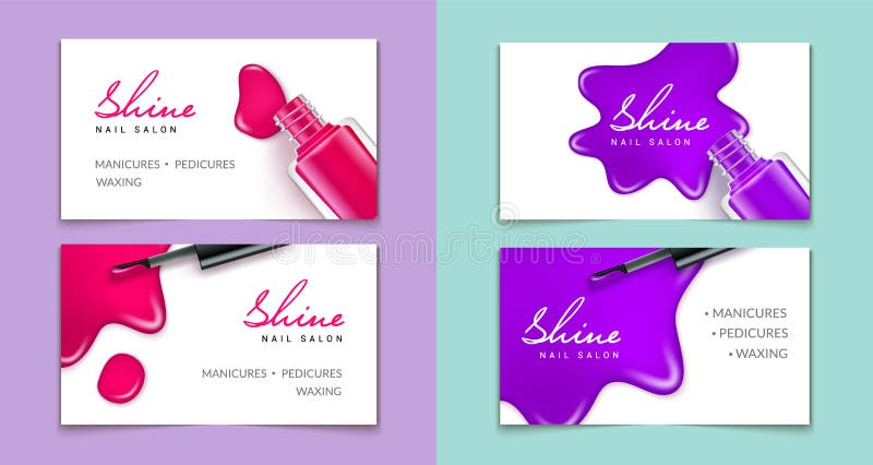 Nail salon business card manicure pedicure. Nail polish logo studio vector beauty spa hair design makeup. Nail salon business card manicure pedicure. Nail polish logo studio vector beauty spa hair design makeup.