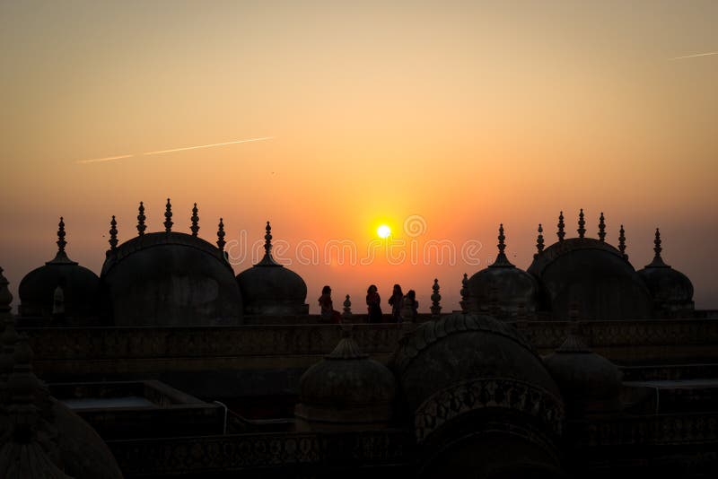 Nahagarh Fort at sunset, the pink city of Jaipur, Rajasthan, India stock photography Nahagarh Fort at sunset, the pink city of Jaipur, Rajasthan, India stock photography