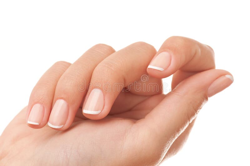 Nahaufnahme der französischen Maniküre lizenzfreies stockfoto Nahaufnahme der französischen Maniküre lizenzfreies stockfoto