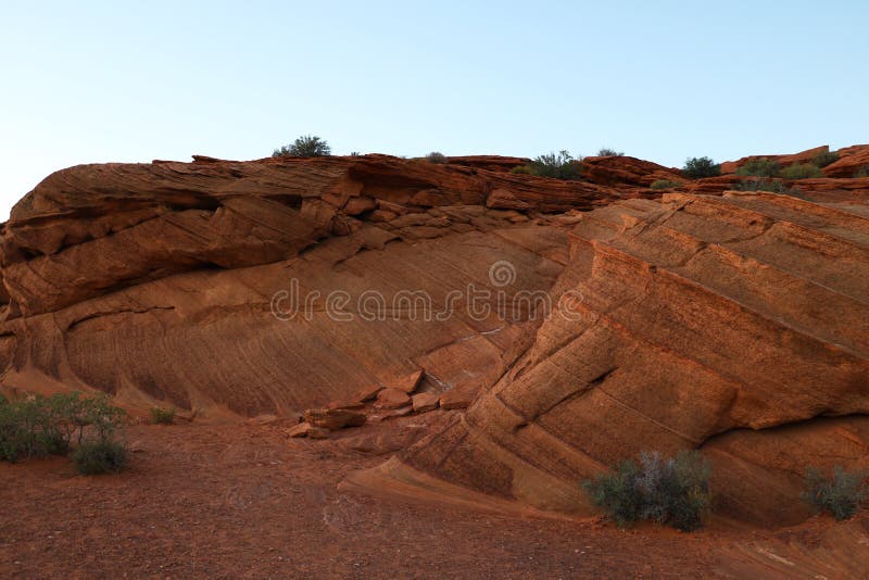 Nahaufnahme des Felsens des roten Sandsteins der Kehre Arizona während des Sonnenuntergangs stockfotos Nahaufnahme des Felsens des roten Sandsteins der Kehre Arizona während des Sonnenuntergangs stockfotos