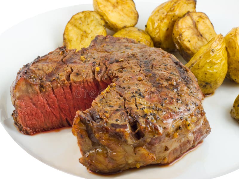 Nahaufnahme des Lendenstück-Steaks Nahaufnahme des Lendenstück-Steaks
