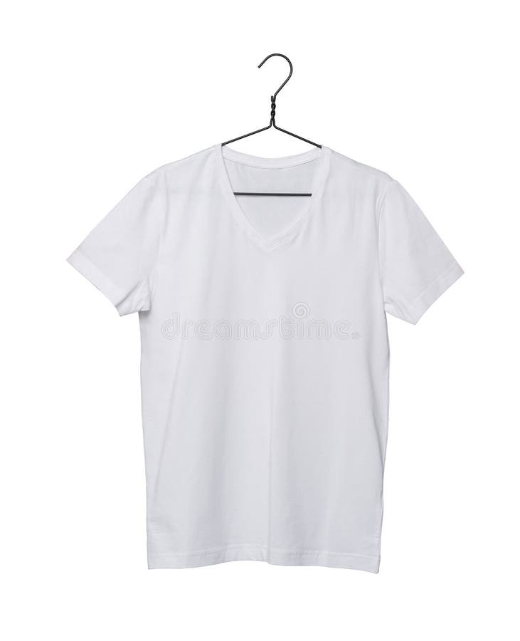 Nahaufnahme des weißen T-Shirts auf dem Kleiderbügel lizenzfreie stockfotografie Nahaufnahme des weißen T-Shirts auf dem Kleiderbügel lizenzfreie stockfotografie