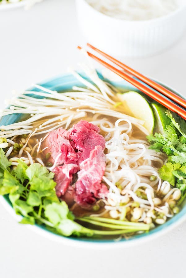 Nahaufnahmebild der heißen Suppe Pho BO lizenzfreie stockfotos Nahaufnahmebild der heißen Suppe Pho BO lizenzfreie stockfotos