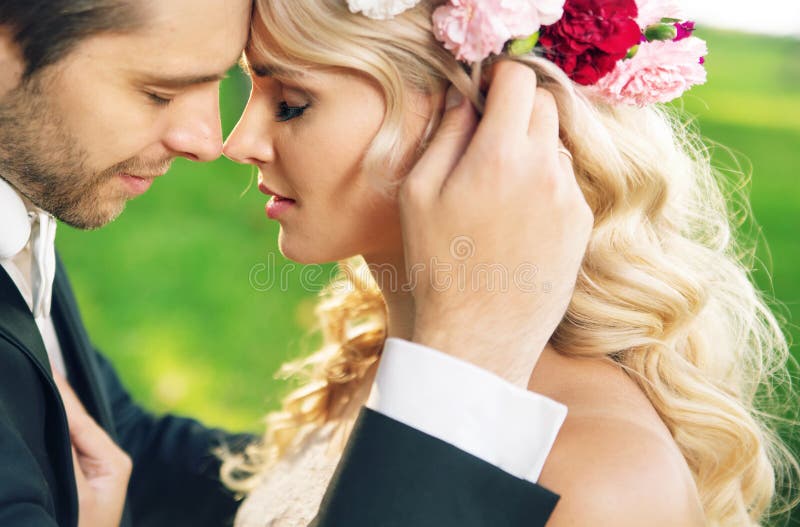 Nahaufnahmeporträt der Heiratpaare stockfoto Nahaufnahmeporträt der Heiratpaare stockfoto