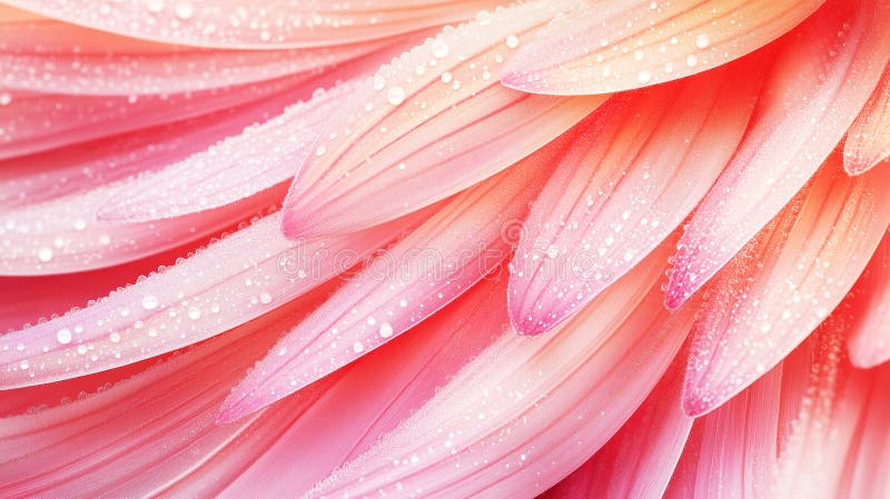 Nahe rosa Gerbera-Blätter mit Wassertröpfchen, die frisches und zartes Aussehen schaffen. ai generative lizenzfreie abbildung