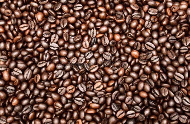 Nahes hohes Foto von Röstkaffeebohnen Röstkaffeebohnen Beschaffenheit und Hintergrund stockbild