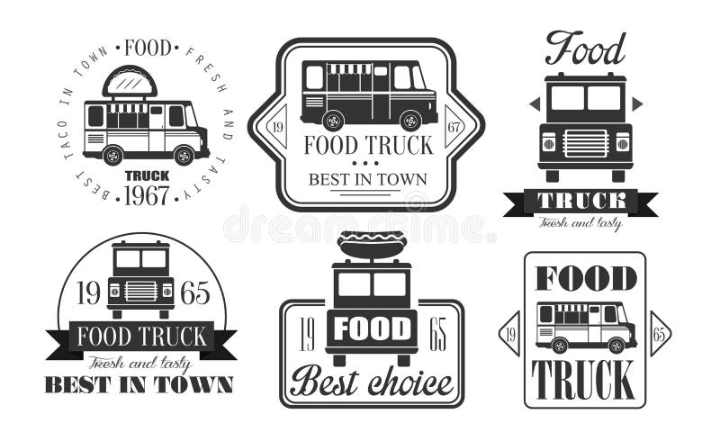 Lebensmittel-LKW-Aufkleber-Design Vektor Abbildung - Illustration von  abbildung, kochen: 74761643