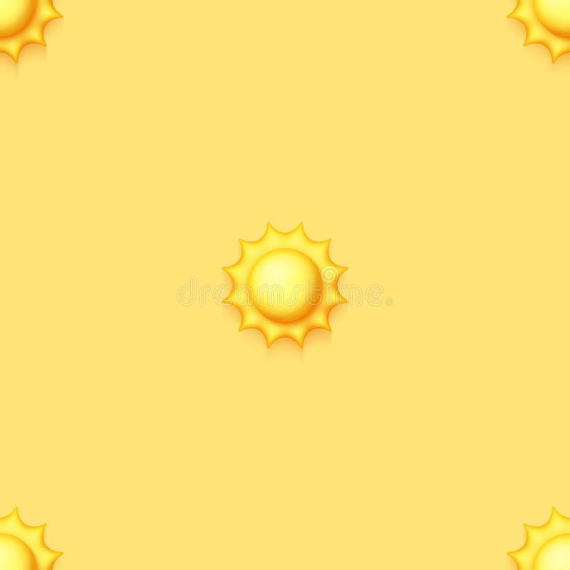 Seamless Colorful Aesthetic Pattern with Cute Suns. Romantic Simple Design Element. Monochromatic Yellow Texture. Design for Prints, Fabrics, Wallpapers etc. Vector 3d Illustration. Seamless Colorful Aesthetic Pattern with Cute Suns. Romantic Simple Design Element. Monochromatic Yellow Texture. Design for Prints, Fabrics, Wallpapers etc. Vector 3d Illustration