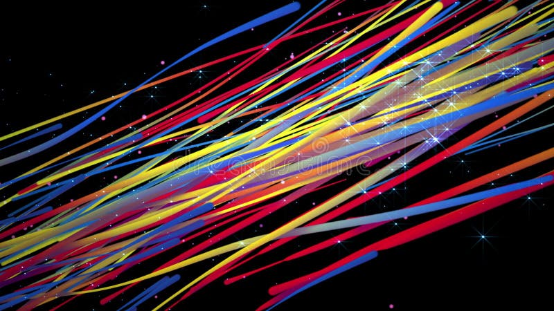 Nahtlose Animation des bunten Zusammenfassungsstreifenspektrallinie-Kurvenmusters des Regenbogens 3d, das sich glatt mit hellem S