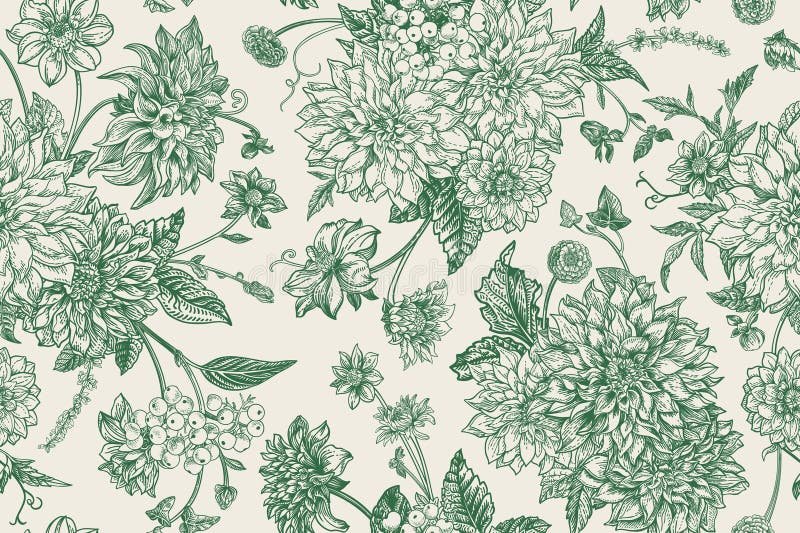 Nahtlose Blumenmuster. grün lizenzfreie abbildung