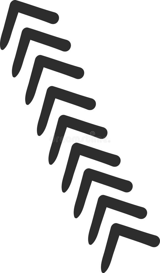 Nahtlose diagonale Muster einfacher schwarzer Pfeile, die auf einem minimalistischen weißen Hintergrund nach links zeigen und auf stock abbildung