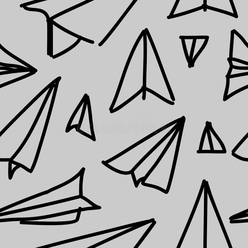 Nahtlose flache Papierhandgezogener Musterhintergrund Stilvolle Kinder, die wiederholte Form zeichnen lizenzfreie abbildung Nahtlose flache Papierhandgezogener Musterhintergrund Stilvolle Kinder, die wiederholte Form zeichnen lizenzfreie abbildung