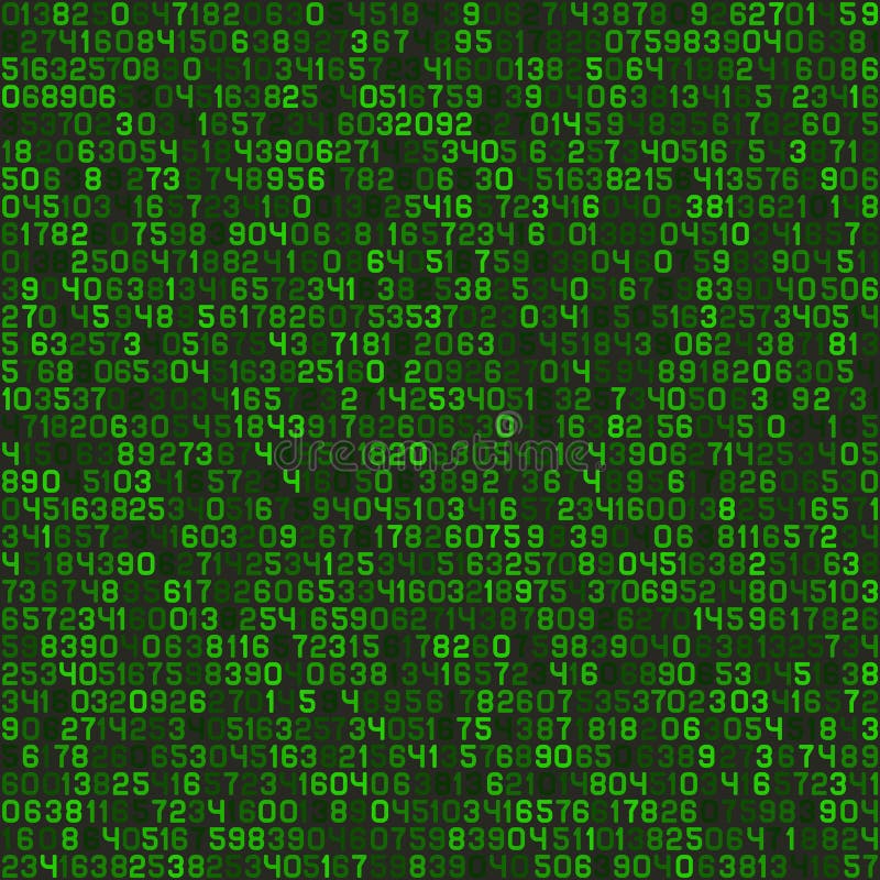 Nahtloses grünes dezimales Computer-Code-Hintergrundbild. Vektor lizenzfreie abbildung