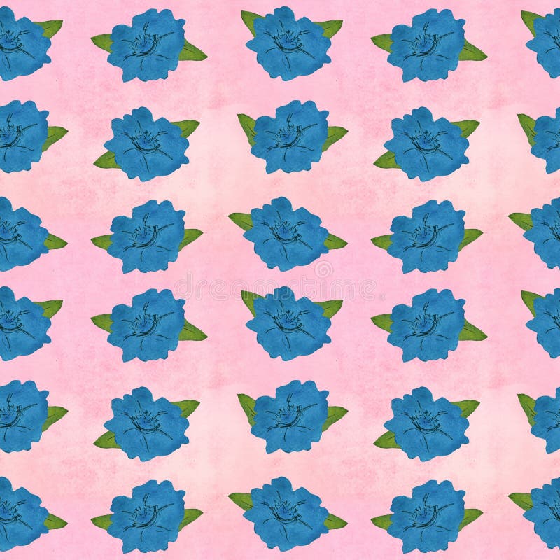 Nahtlose Muster bedruckt mehrfarbige blaue Blüten rosa Hintergrund Retro-Retro-Vintage monochrome Innendesign Kunst p. p. vektor abbildung Nahtlose Muster bedruckt mehrfarbige blaue Blüten rosa Hintergrund Retro-Retro-Vintage monochrome Innendesign Kunst p. p. vektor abbildung