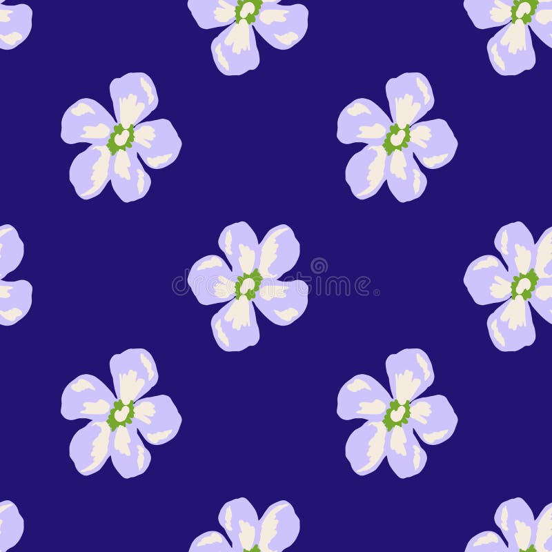 Nahtlose Muster in der einfachen Art mit hellen Gänseblümchenblumen drucken.. leichter Marineblauhintergrund stock abbildung