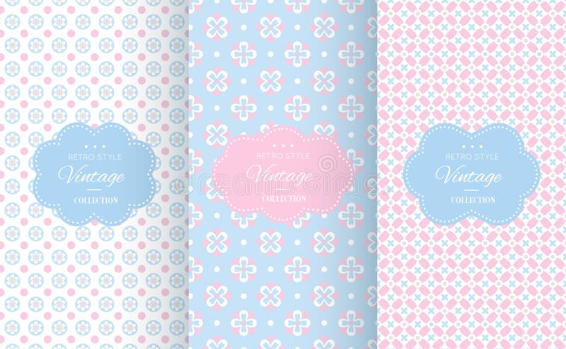 Nahtlose Muster des unterschiedlichen Vektors des Babypastells vektor abbildung Nahtlose Muster des unterschiedlichen Vektors des Babypastells vektor abbildung