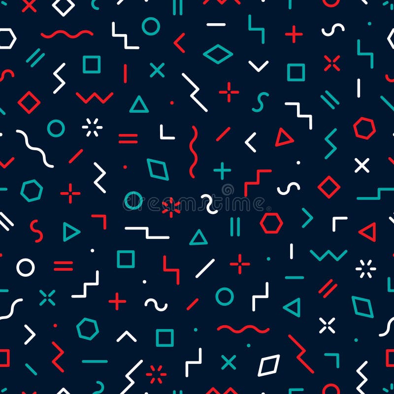 Nahtlose Muster Memphis. Abstraktes geometrischen Hintergrund. Muster für jeden Tagesentwurf. moderne Hippie-Elemente. grafischer vektor abbildung