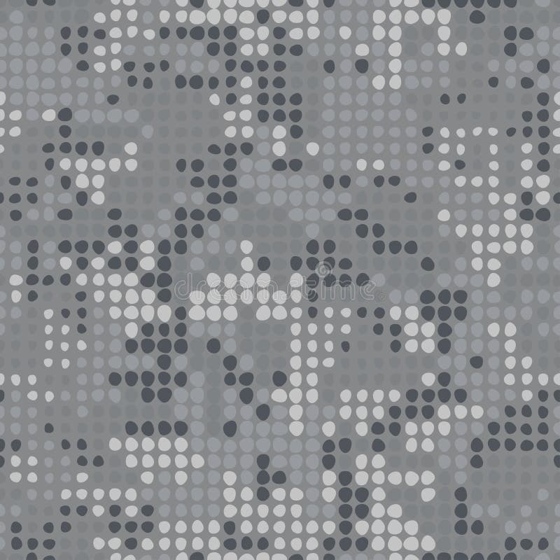 Nahtlose Pixelmuster der digitalen grauen Tarnung. städtische Kleidungsart, die verzerrten Tarnungswiederholungsdruck verschleiert vektor abbildung