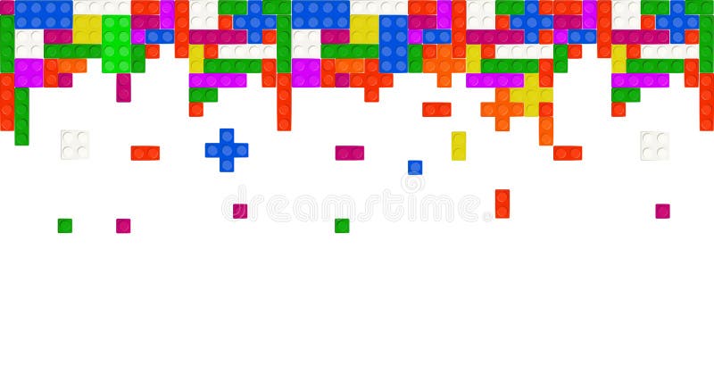 Nahtlose Vektor von Bausteinen Spielzeug wie Lego. Farbige Plastiksteine für Kinder Brick-Spielzeug-Design nahtlos für stock abbildung