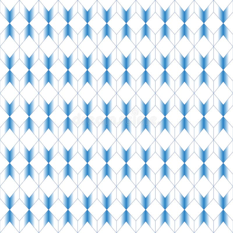 Nahtloser abstrakter geometrischer Hintergrund mit dem Wiederholen des Musters der blauen Zickzacke und der Rauten auf Weiß mit S vektor abbildung Nahtloser abstrakter geometrischer Hintergrund mit dem Wiederholen des Musters der blauen Zickzacke und der Rauten auf Weiß mit S vektor abbildung