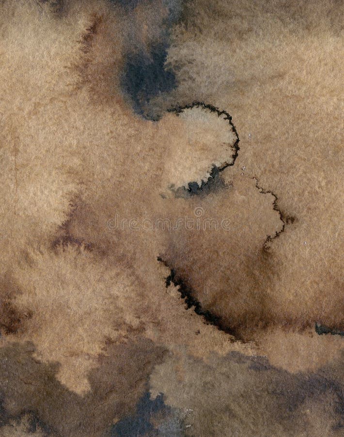 Nahtloser Aquarell-Kaffee-Farbwasser-Papier-Hintergrund Abstrakte braune Rasterillustration vektor abbildung