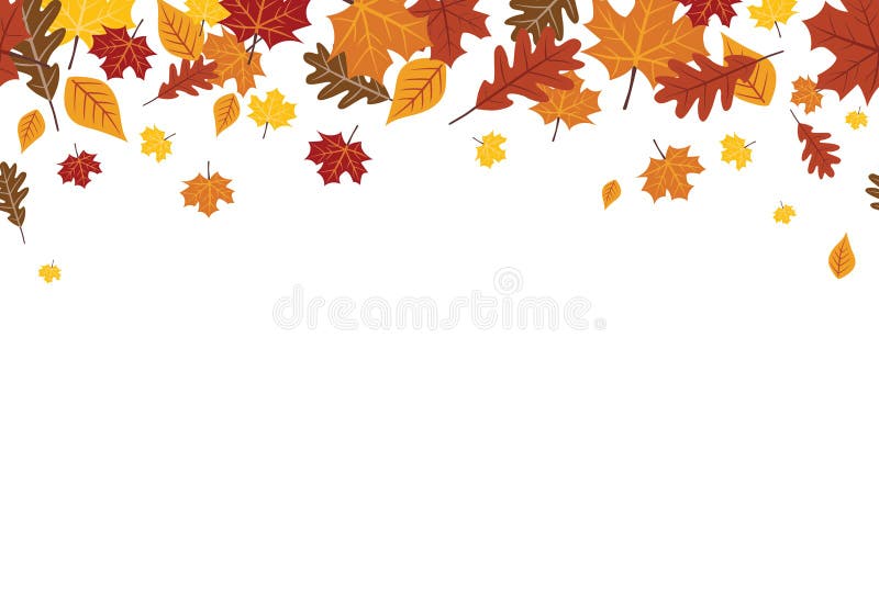 Nahtloser heller Fall Autumn Leaves Border 1 lizenzfreie abbildung